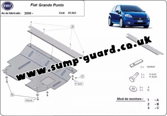 Steel sump guard for Fiat Grande Punto
