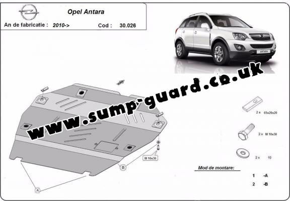 Steel sump guard for Vauxhall Antara