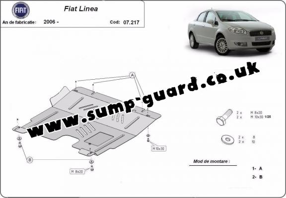 Steel sump guard for Fiat Linea