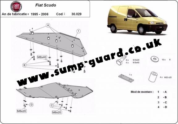 Steel sump guard for Fiat Scudo