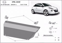 Steel sump guard for Vauxhall Adam