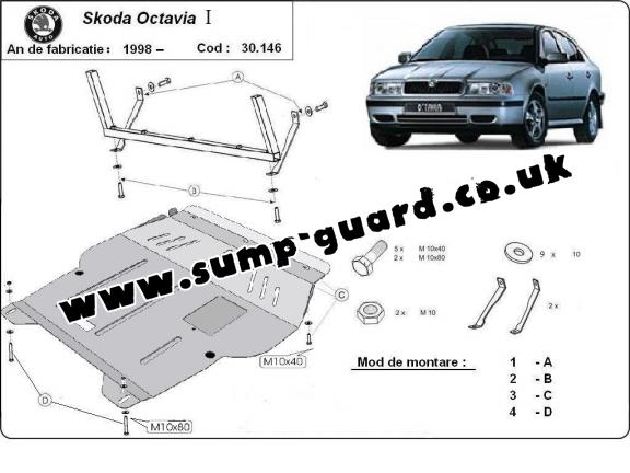 Steel sump guard for Skoda Octavia Tour