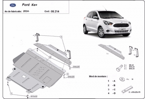 Steel sump guard for Ford KA+
