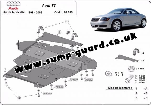 Steel sump guard for Audi TT