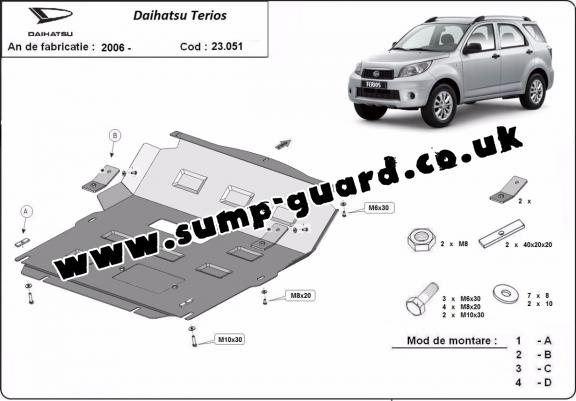 Steel sump guard for Daihatsu Terios