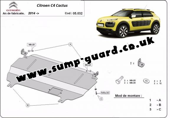 Steel sump guard for Citroen C4 Cactus