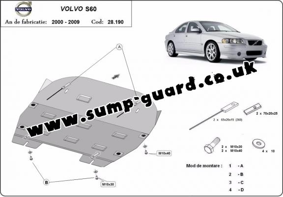 Steel sump guard for Volvo S60