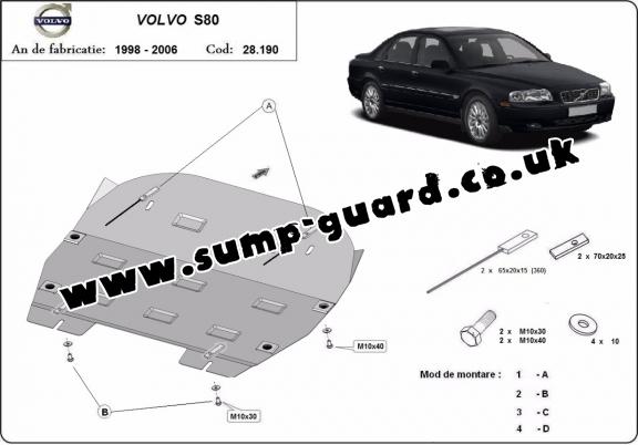 Steel sump guard for Volvo S80