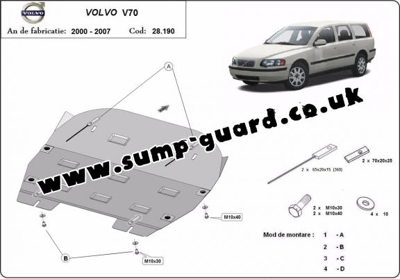 Steel sump guard for Volvo V70