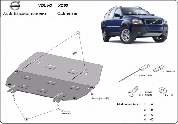 Steel sump guard for Volvo XC90