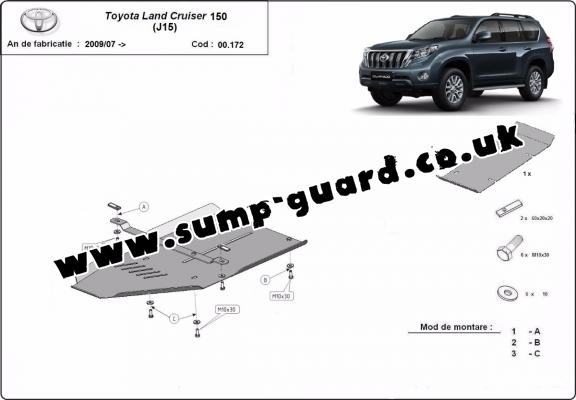 Steel gearbox guard for Toyota Land Cruiser 150