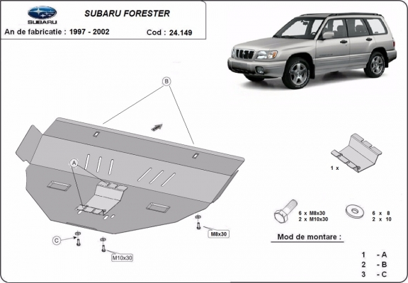 Steel sump guard for Subaru Forester 1