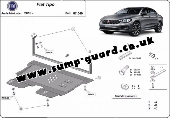 Steel sump guard for Fiat Tipo