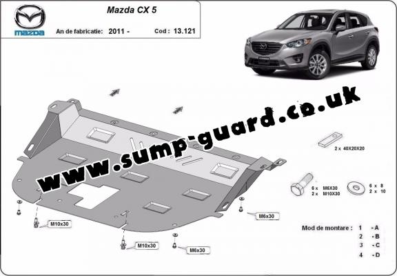 Steel sump guard for Mazda CX5