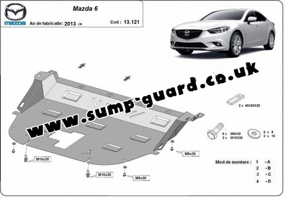 Steel sump guard for Mazda 6