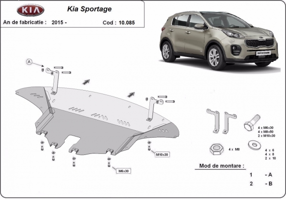 Steel sump guard for Kia Sportage