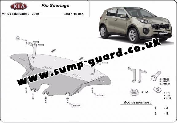 Steel sump guard for Kia Sportage