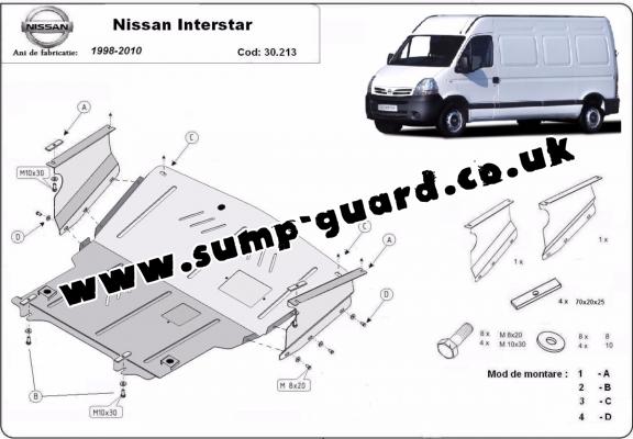 Steel sump guard for Nissan Interstar