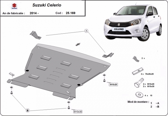 Steel sump guard for Suzuki Celerio