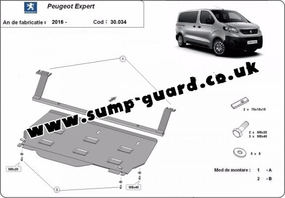 Steel sump guard for Peugeot Expert Panel Van