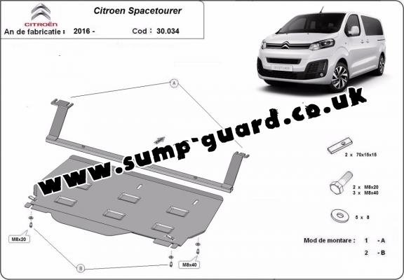 Steel sump guard for Citroen Spacetourer Panel Van