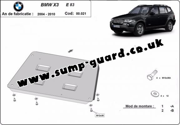 Steel sump guard for BMW X3