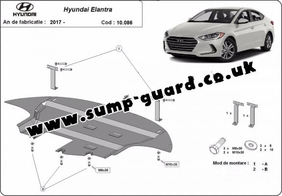 Steel sump guard for  Hyundai Elantra