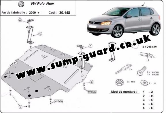 Steel sump guard for Vw Polo (6R) Diesel