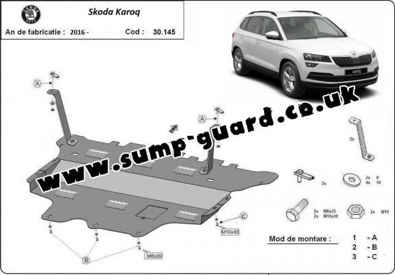 Steel sump guard for Skoda Karoq - manual gearbox