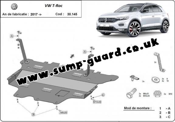 Steel sump guard for Volkswagen T-Roc - manual gearbox