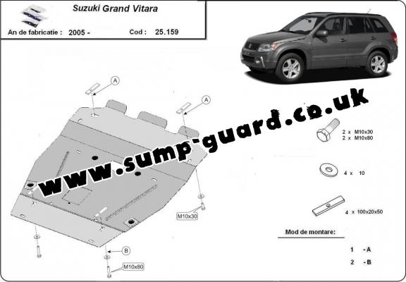 Steel sump guard for Suzuki Grand Vitara 2