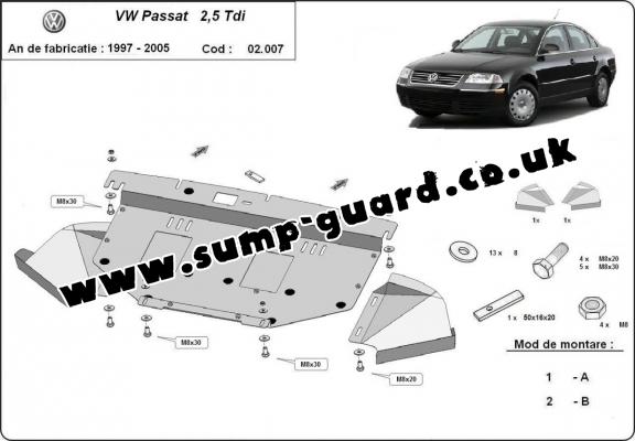 Steel sump guard for VW Passat B5, B5.5
