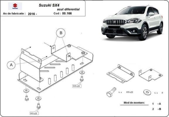 Steel diferential guard for Suzuki SX4