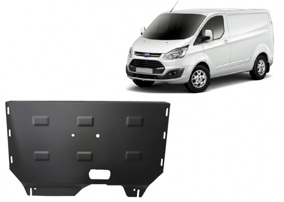 Steel sump guard for the protection of the engine and the gearbox for Ford Transit Custom