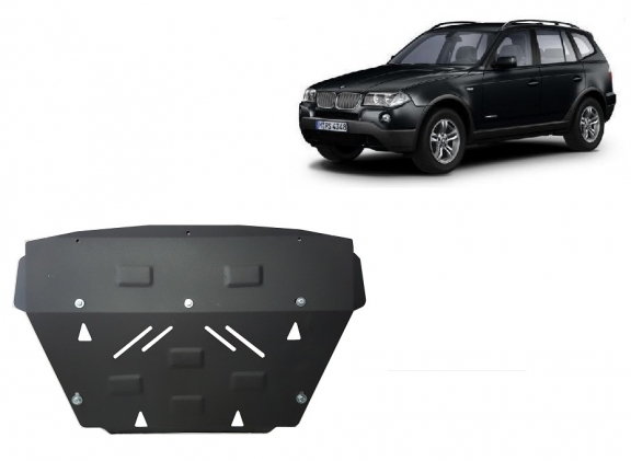 Steel radiator guard for BMW X3 E83