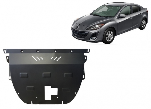 Steel sump guard for Mazda Axela