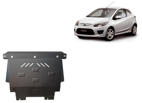 Steel sump guard for Mazda 2
