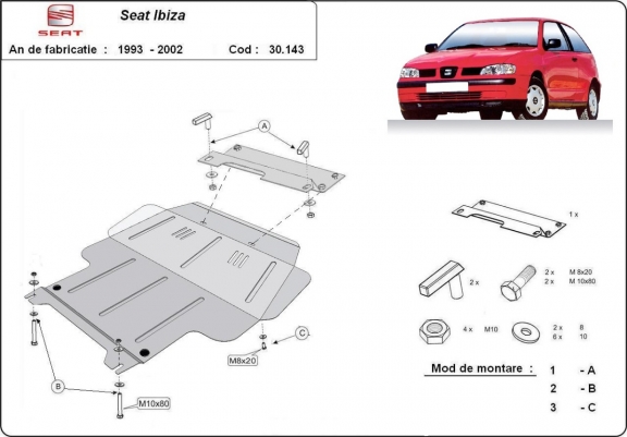 Steel sump guard for Seat Ibiza