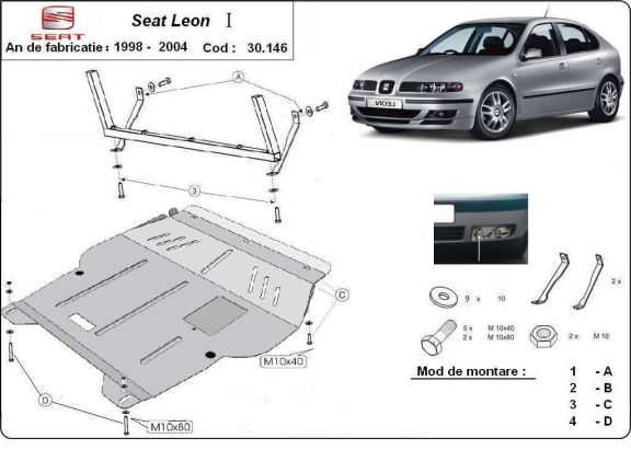Steel sump guard for Seat Leon Mk1 