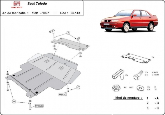 Steel sump guard for Seat Toledo 