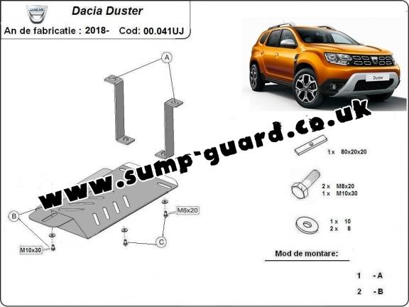 Steel diferential guard for Dacia Duster 4x4