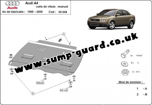 Steel manual gearbox guard  Audi A4  B6