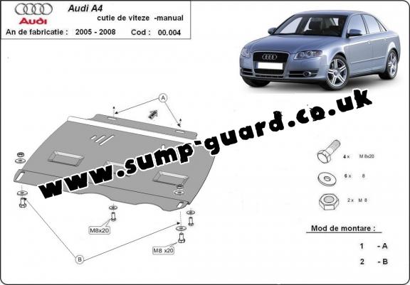 Steel manual gearbox guard  Audi A4  B7
