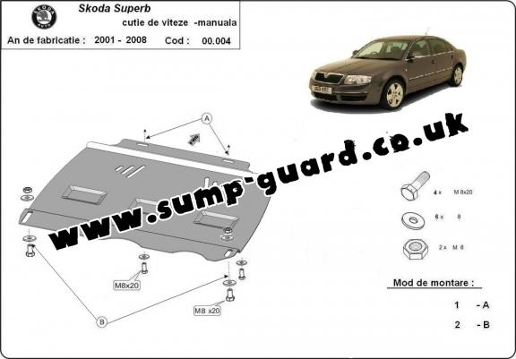 Steel manual gearbox guard  Skoda Superb