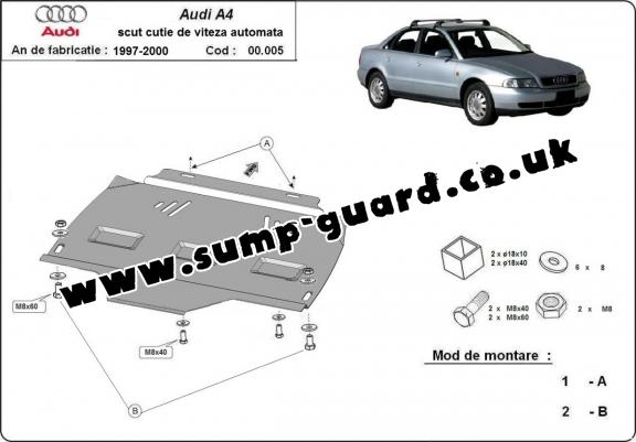 Steel automatic gearbox guard for Audi A4  B5