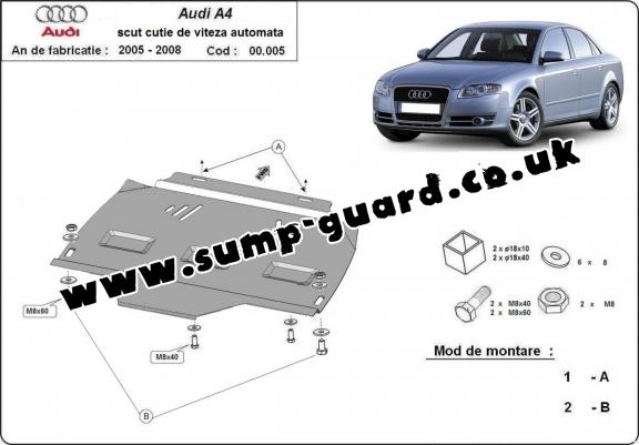 Steel automatic gearbox guard for Audi A4  B7