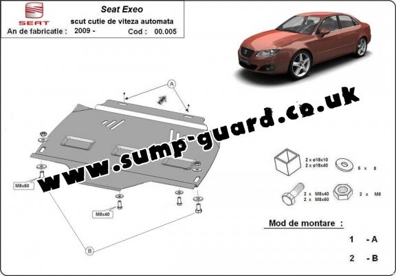 Steel automatic gearbox guard forSeat Exeo