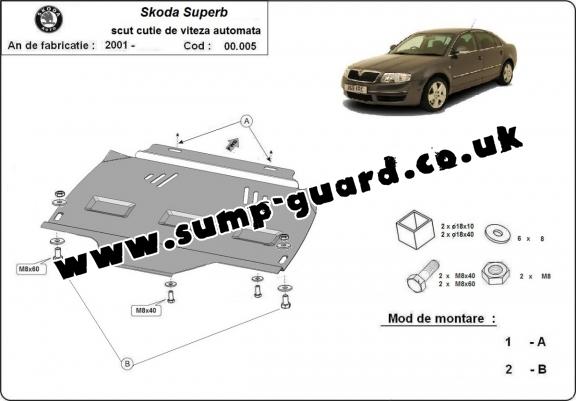 Steel automatic gearbox guard forSkoda Superb