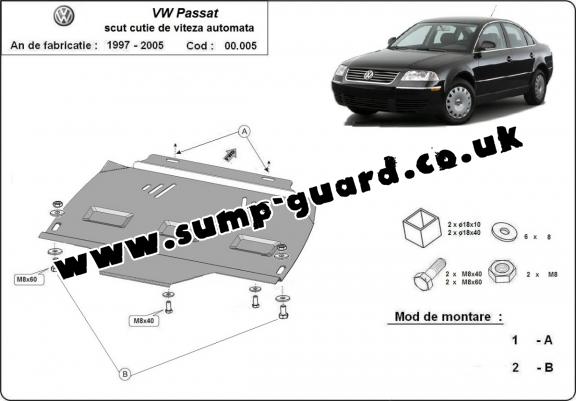 Steel automatic gearbox guard forVW Passat B5, B5.5