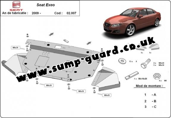 Steel sump guard for Seat Exeo